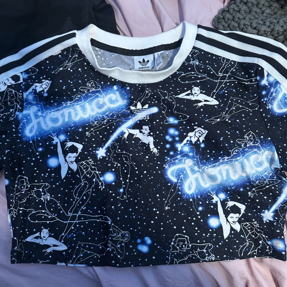 Adidas Black and White Crop Top